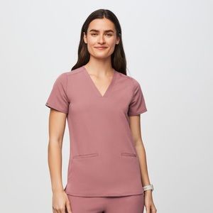 Figs 2 Pocket Scrub Top - MAUVE